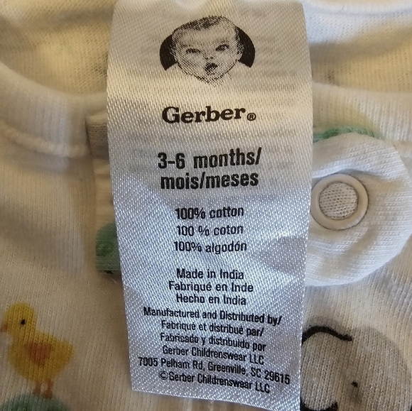 6/$20 Gerber Elephant Print Onesies Size 3-6 Months Lot Of 2 - Picture 11 of 15